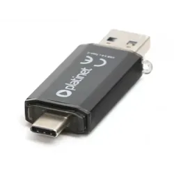 Memorie Stick USB 3.0 & Tip-C 2in1, 64GB, PLATINET PMFC64B, Negru