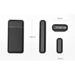 Powerbank Baterie Externa 20000mAh, 3.7V, PLATINET PMPB20W706B, Negru, USB Tip-C, USB-A, microUSB, Indicator LED