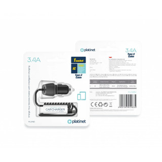 Incarcator Auto cu Incarcare Inteligenta PLATINET, USB,  PLCRSC, Negru