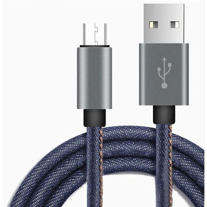 Cablu OMEGA OUFBB7MBL, microUSB la USB-A, 2A, 1m, Albastru