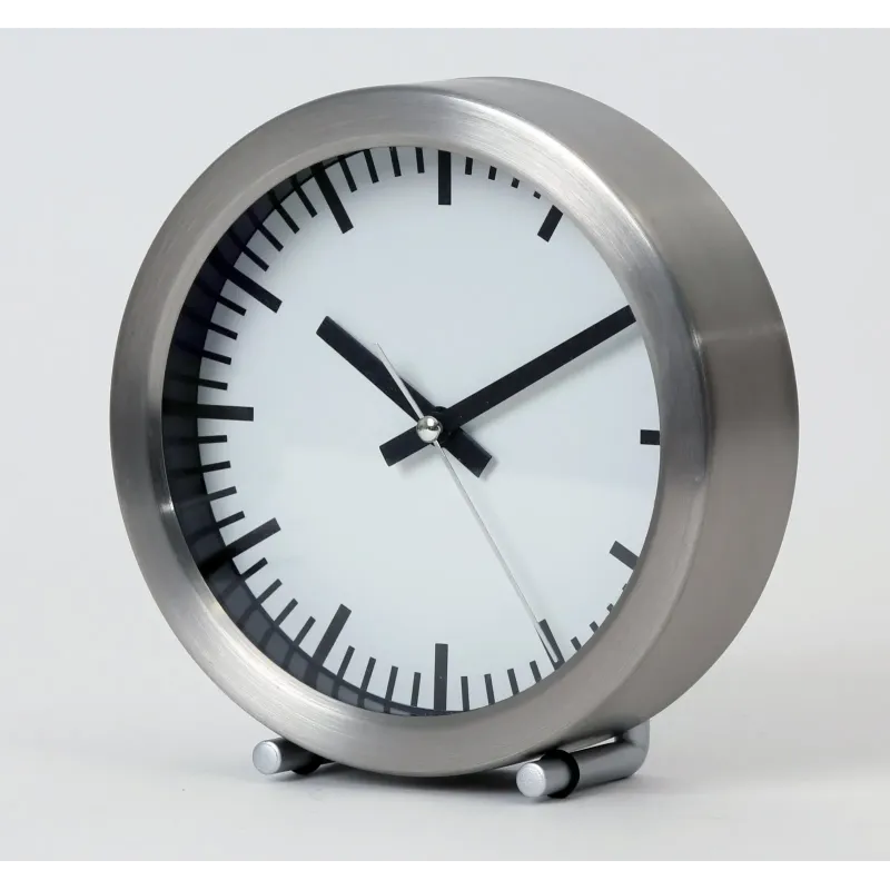 Ceas de Masa cu Alarma PLATINET  PZASS, Argintiu, Rotund