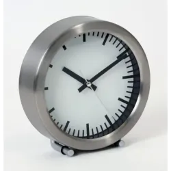 Ceas de Masa cu Alarma PLATINET  PZASS, Argintiu, Rotund