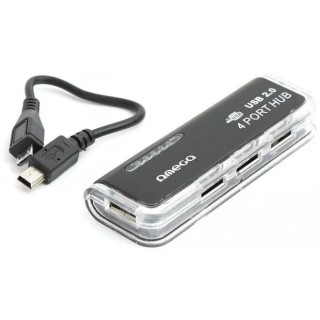 HUB USB OMEGA OUH24T, 4 porturi 2.0, Negru