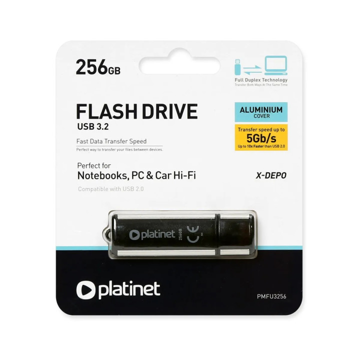 Flash Drive USB 3.2 PLATINET PMFU3256, 256GB, Carcasa Aluminiu