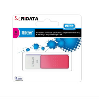 Memorie Stick USB 2.0 RIDATA, ID50 CUBE, 8GB, ALB/ ROZ