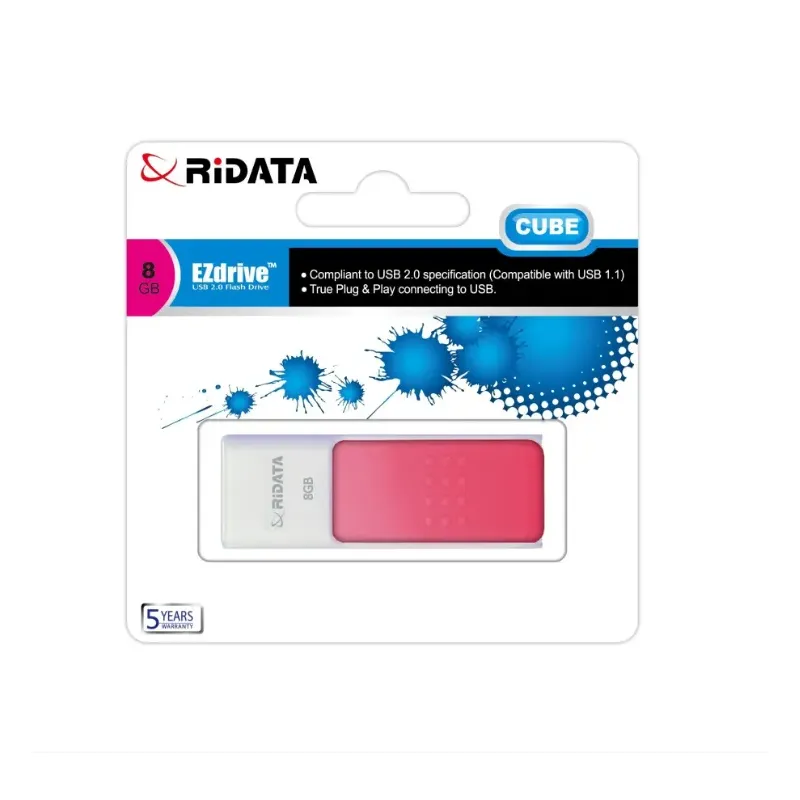 Memorie Stick USB 2.0 RIDATA, 8GB, ROZ