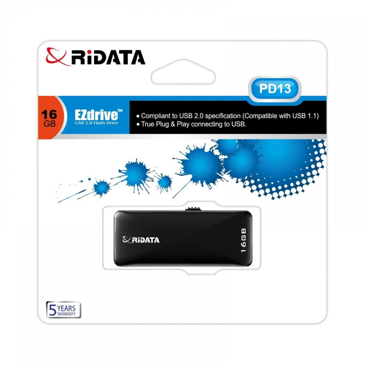 Memorie Stick USB 2.0 RIDATA, PD13, 16 GB, Negru