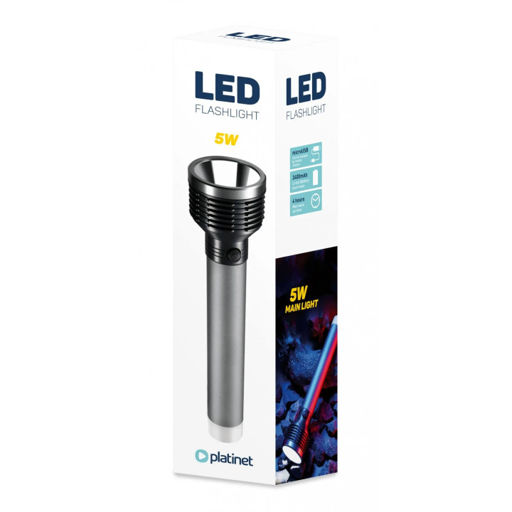 Lanterna LED PLATINET, 5W, GRI, PAF07