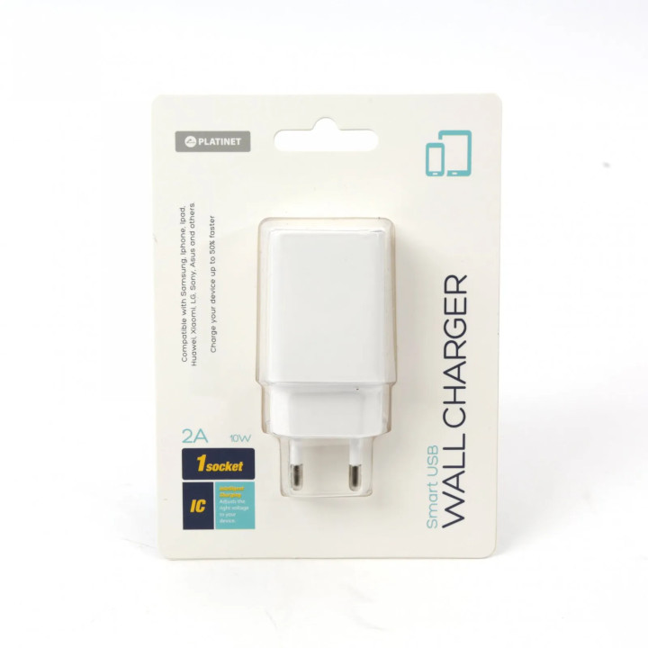 Incarcator de Perete PLATINET PLCU12AW, USB-A, Alb, 2A, 10W