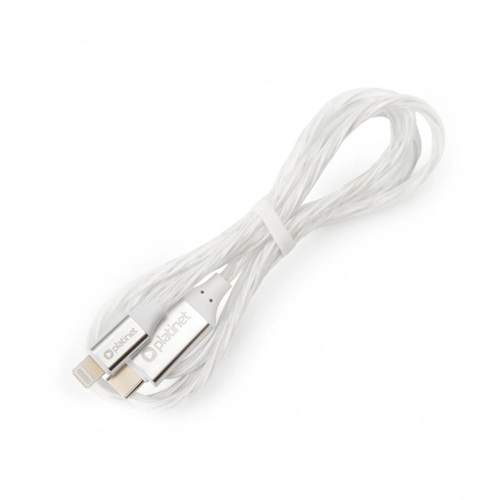 Cablu USB Tip-C la Lightning PLATINET PSCCL1L, 3A, 480 Mbps, 1m, cu Iluminare