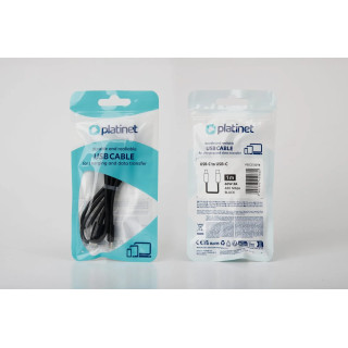 Cablu USB Tip-C la USB Tip-C PLATINET PSCCC120TB, Negru, 1m, 3A