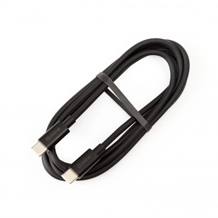 Cablu USB Tip-C la USB Tip-C PLATINET PSCCC120TB, Negru, 1m, 3A