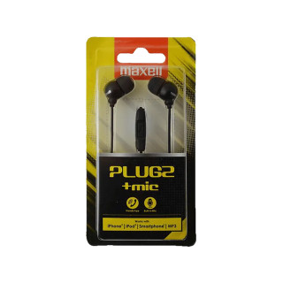 Casti Plugz cu fir Maxell, microfon, negre