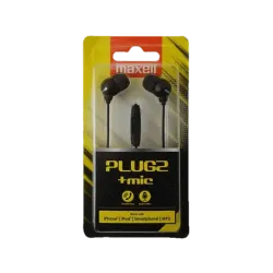 Casti Plugz cu fir Maxell, microfon, negre