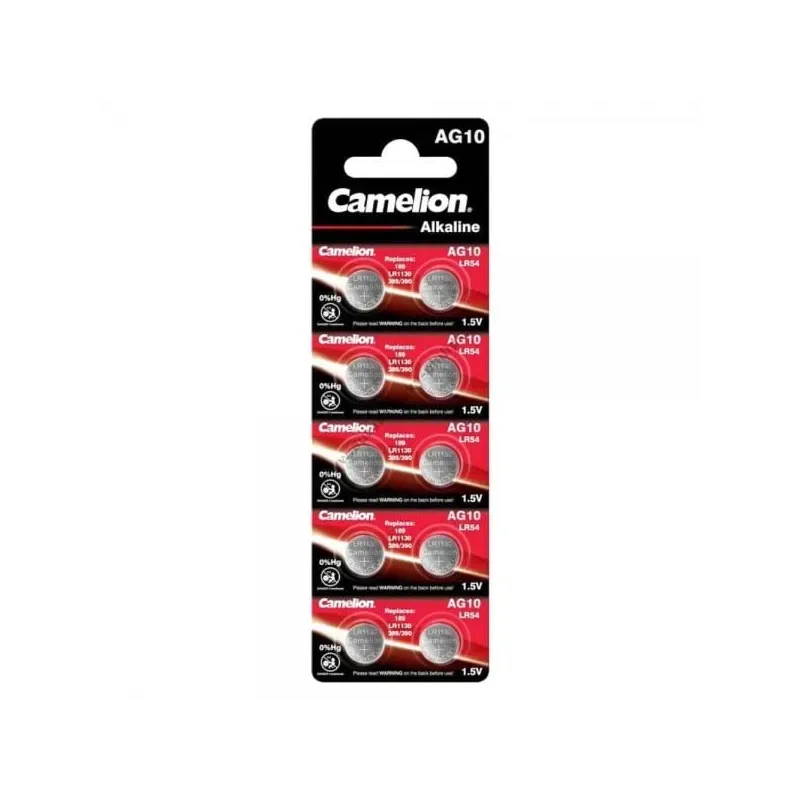 Set 10 Baterii Alcaline CAMELION AG10 LR54 LR1130