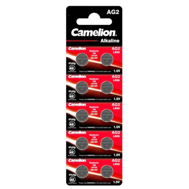 Set 10 Baterii Alcaline CAMELION AG2 LR59 LR726