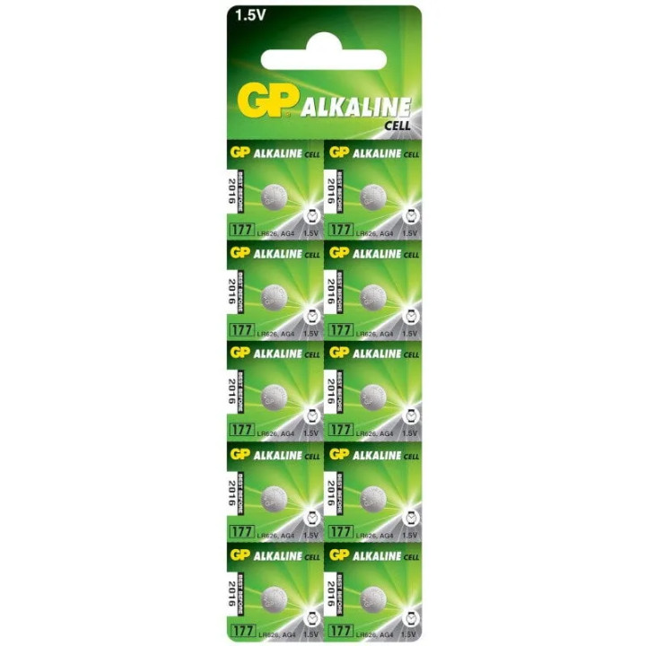 Set 10 Baterii Alcaline GP 177 LR66 LR626 AG4 GP177F-2C10