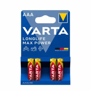 Set 4 Baterii Alcaline VARTA LONGLIFE MAX POWER AAA LR03