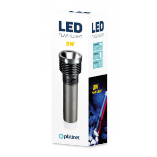 Lanterna LED, PLATINET, 3W, GRI, PAF06