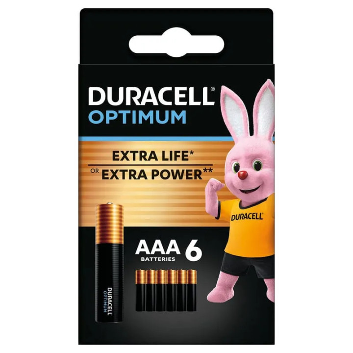 Set 6 Baterii Alcaline DURACELL OPTIMUM  MX2400 LR03