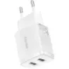 Incarcator de Perete Dual USB-A BASEUS 2U Compact 10.5W Alb CCXJ010201