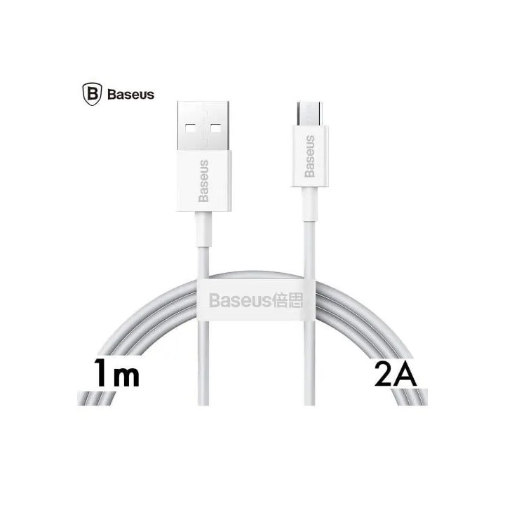 Cablu USB-A la MicroUSB BASEUS CAMYS-02 2A 1m Alb