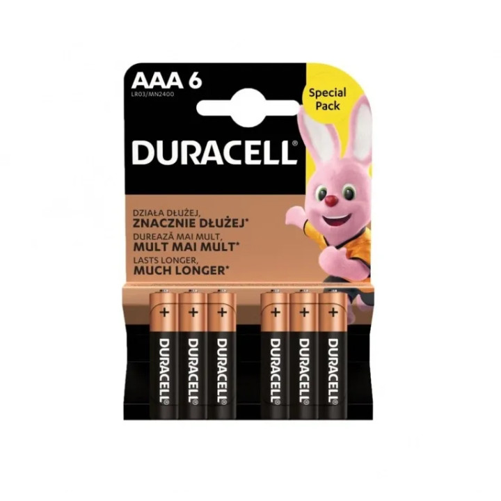 Set 6 Baterii Alcaline DURACELL AAA LR03