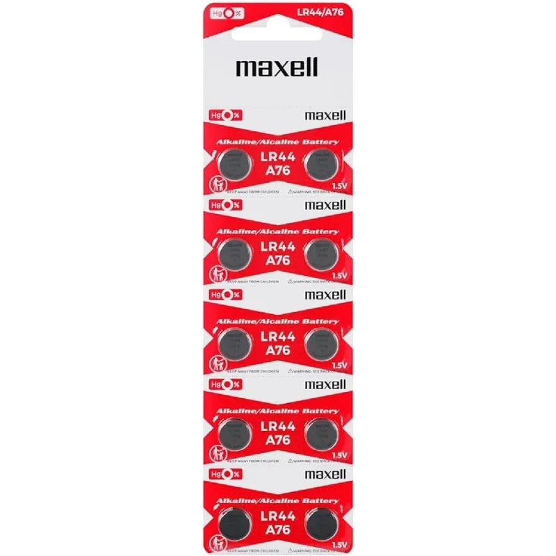 Set 10 Baterii Alcaline MAXELL LR44 A76
