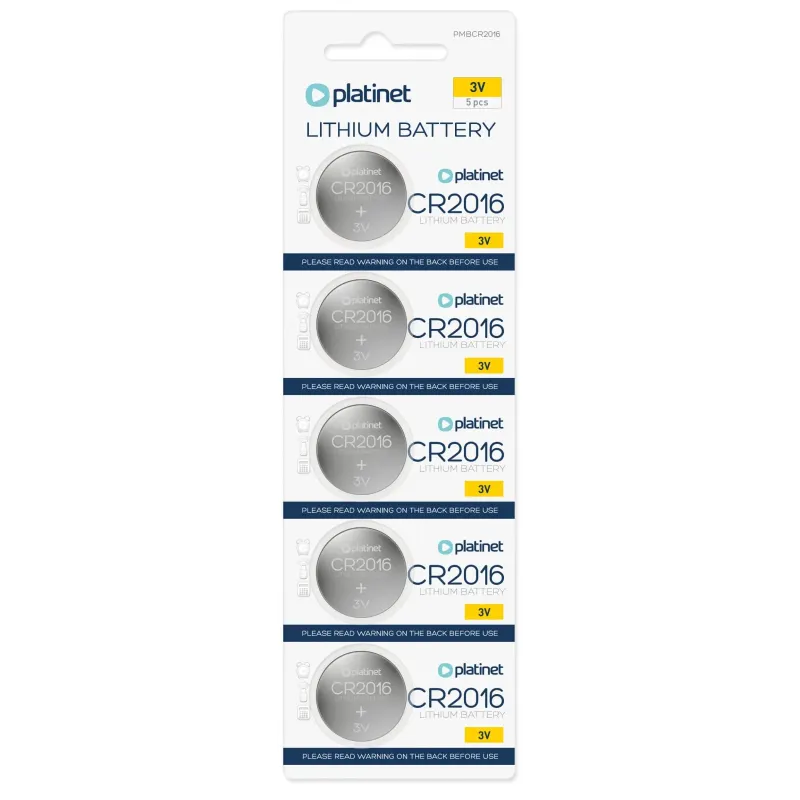 Set 5 Baterii Alcaline PLATINET CR2016, PMBCR2016