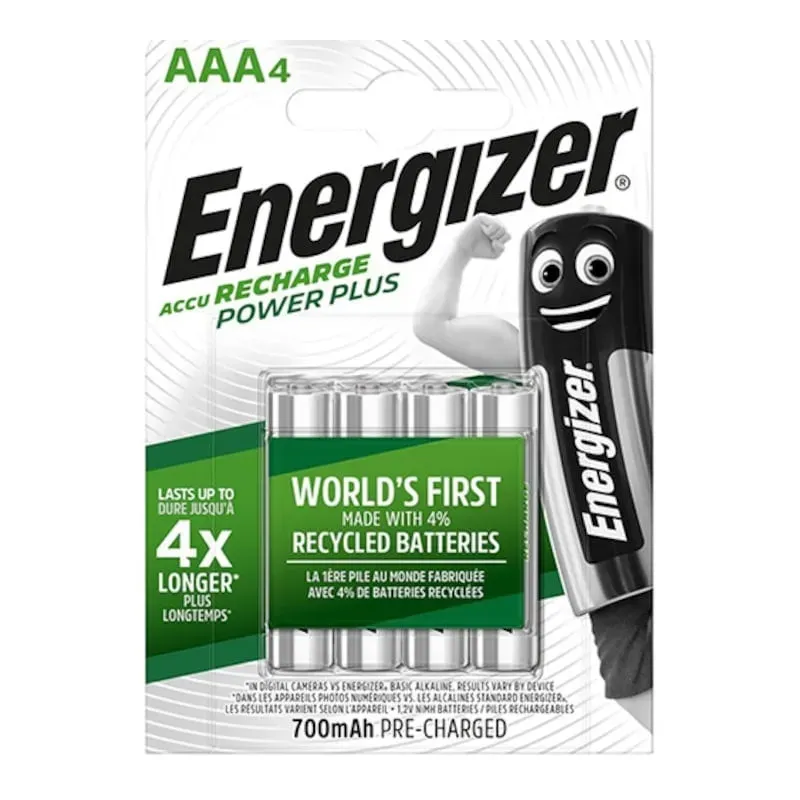 Set 4 Acumulatori ENERGIZER POWER PLUS AAA HR03 700mAh