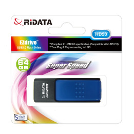 Memorie Stick USB 3.0 RIDATA, ID50, 64 GB, Negru/Albastru