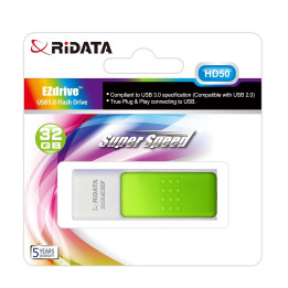 Memorie Stick USB 3.0 RIDATA, ID50, 32 GB, Alb/Verde