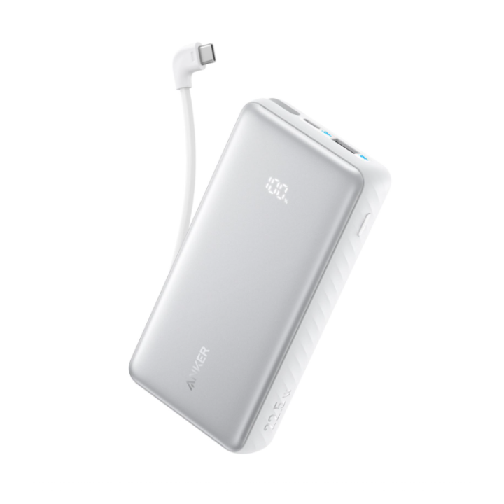 Baterie externa Power Bank Anker Zolo 10.000 mAh, 22.5 W, cablu USB-C inclus, Alb