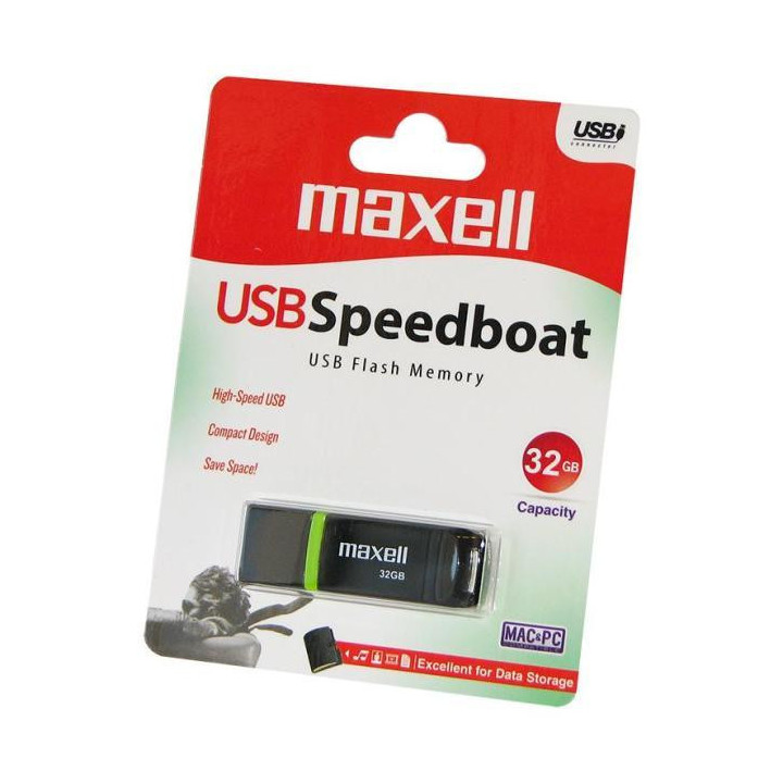 Memorie Stick USB MAXELL SPEEDBOAT, USB 3.1, 32 GB, Negru