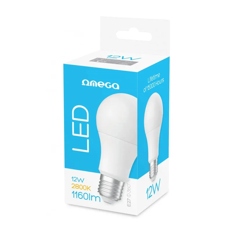 Bec LED Ebonomic OMEGA OMELE27E-12W Rotund 12W 1160 Lumeni 2800K