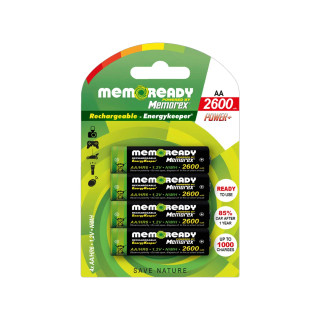 Set 4 Acumulatori MEMOREX POWER+ AA HR6 2600mAh