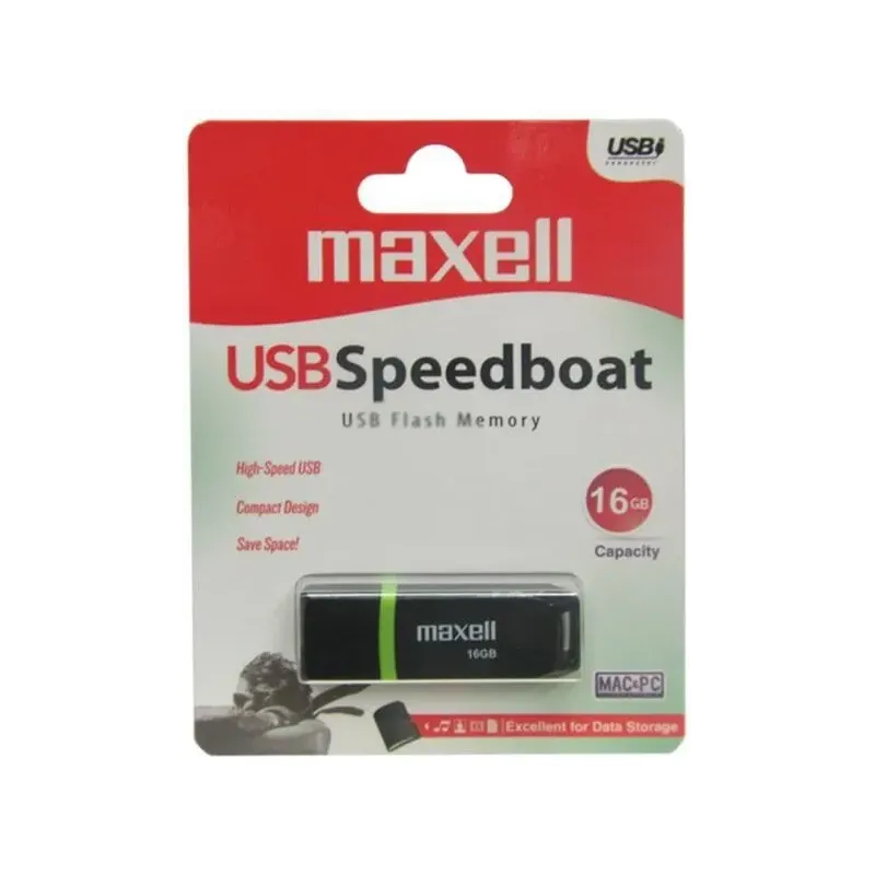 Memorie Stick USB MAXELL SPEEDBOAT, USB 2.0, 16 GB, Negru