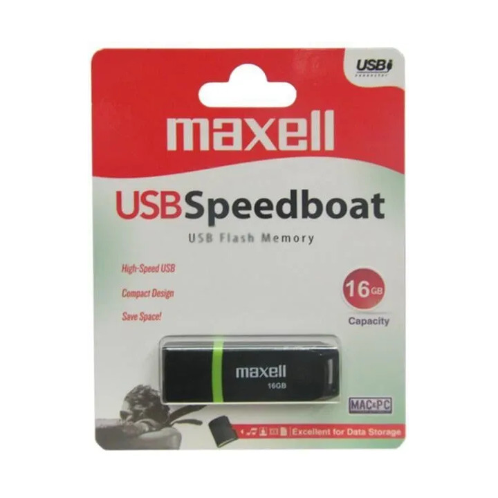 Memorie Stick USB MAXELL SPEEDBOAT, USB 2.0, 16 GB, Negru