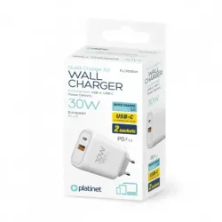 Incarcator de Perete USB-C si USB-A PLATINET PLCPD30W Alb 30W