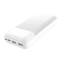 Baterie Externa, Powerbank 20000 mAh, MicroUSB, Type-C alb