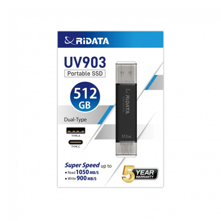 Stick SSD portabil RIDATA 512 GB, UV903 USB 3.2 Gen 2