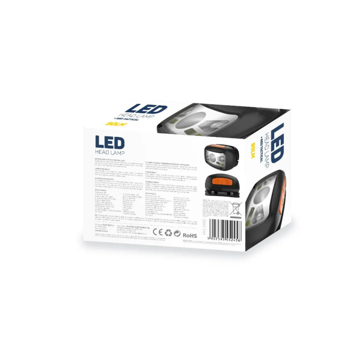 Lanterna de cap LED 3W, Platinet, cu lumina alba, 3 moduri iluminare, acumulator 1200 mAh