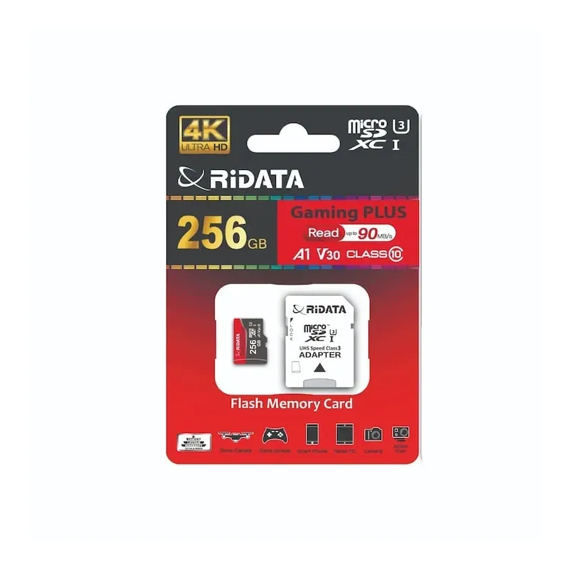 Card de Memorie RIDATA MicroSDXC Gaming Plus, cu Adaptor, 256 GB