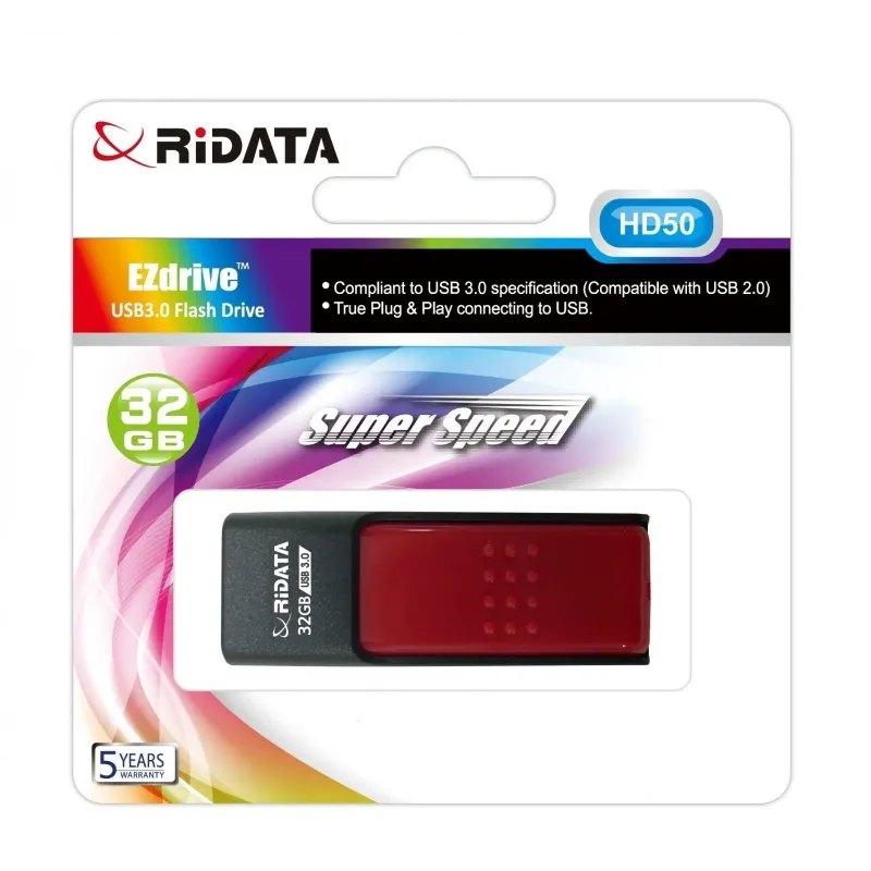 Memorie Stick USB 3.0 RIDATA, HD50 32 GB, Rosu