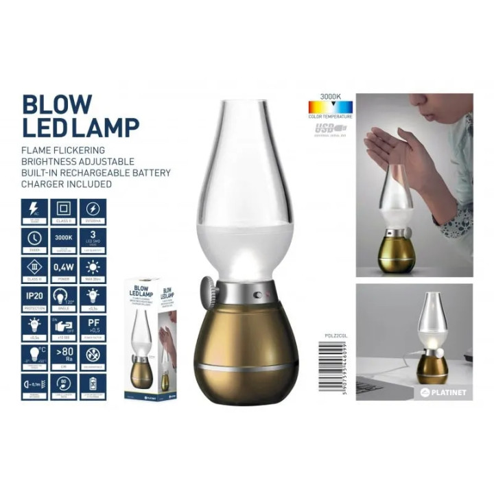 Lampa cu suflare Platinet + Incarcator USB – Iluminare inteligenta