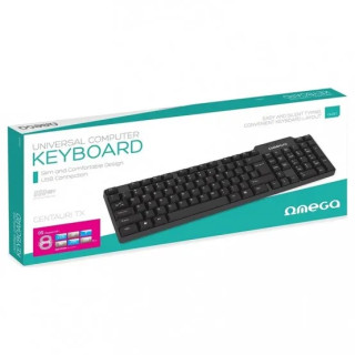 Tastatura universala OMEGA, Cu Fir, Slim, OK05T,  Neagra