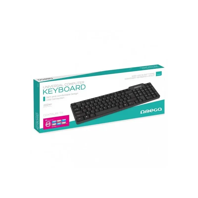 Tastatura universala OMEGA, Cu Fir, Slim, OK05T,  Neagra