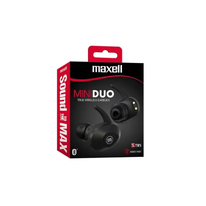 Casti Bluetooth MAXELL MiniDuo, Negre, Handsfree, EB-BTMINI