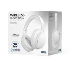 Casti fara fir,, wireless, Platinet, PHB086W, cu microfon, Alb