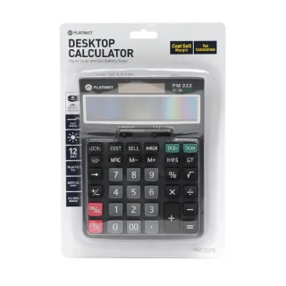 Calculator de birou Platinet PMC222TE 12 cifre max. 3 linii, functie de impozitare si energie solara